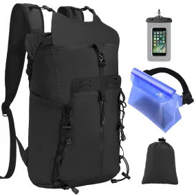 20L Waterproof Roll Top Dry Rucksack with Waterproof Phone Bag