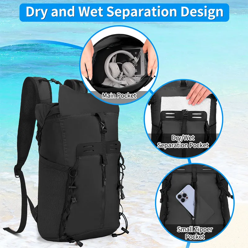 20L Waterproof Roll Top Dry Rucksack with Waterproof Phone Bag