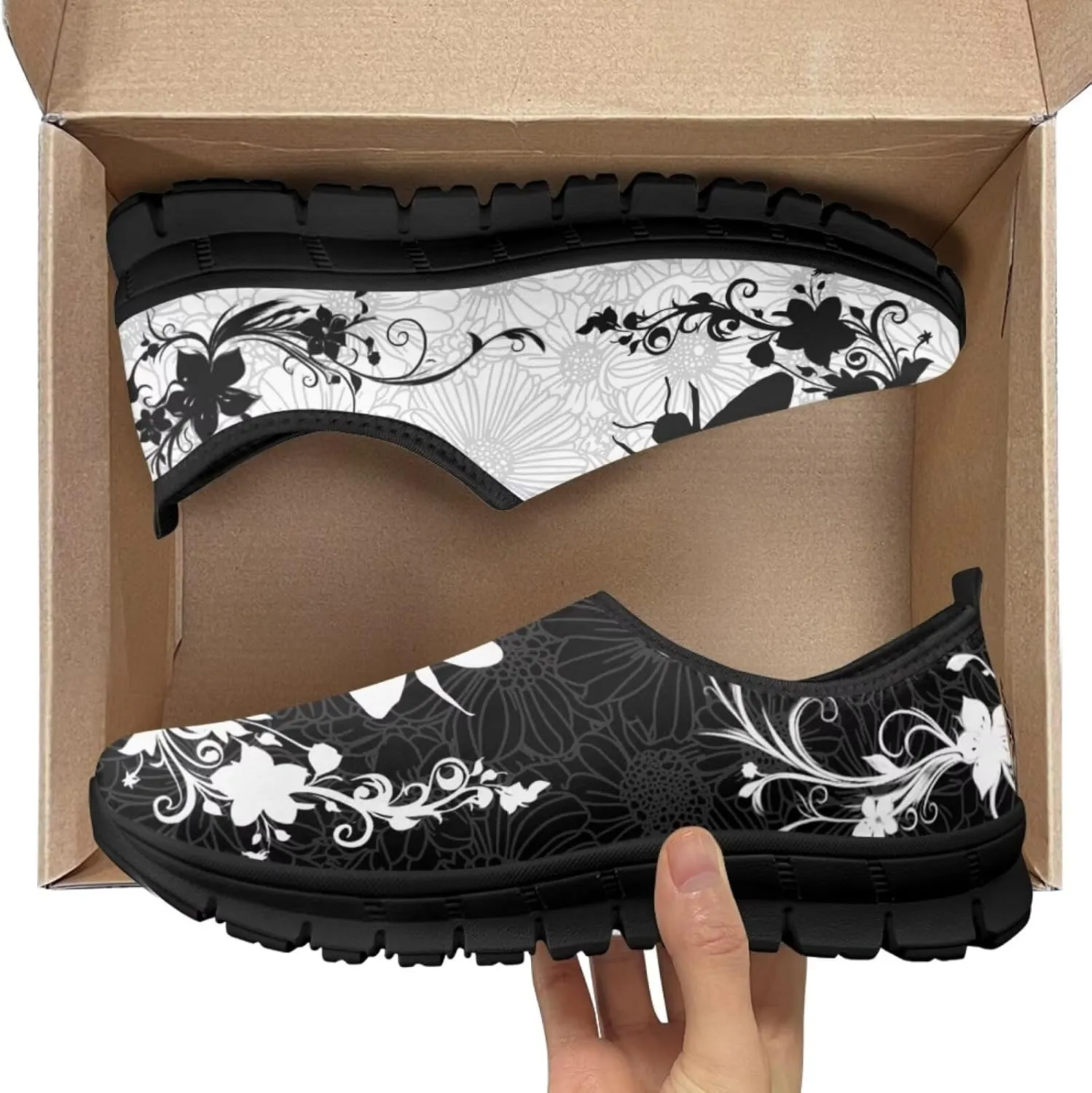 Animals Print Walking Shoes for Women Low Cut Lightweight Breathable Anti Slip Tennis Shoes