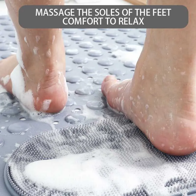 Anti Slip Bathroom mat with Foot Scrubber
