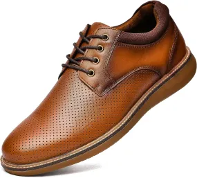 Arkbird Mens Casual Dress Shoes Fashion Sneaker Mens Leather Shoes Business Casual Shoes Men Brown Shoes