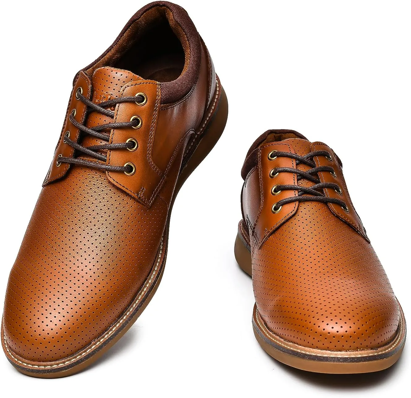 Arkbird Mens Casual Dress Shoes Fashion Sneaker Mens Leather Shoes Business Casual Shoes Men Brown Shoes