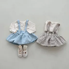 Baby Cotton Tee and Suspender Skirted Bloomer Set (3-18m) - 2 Colors