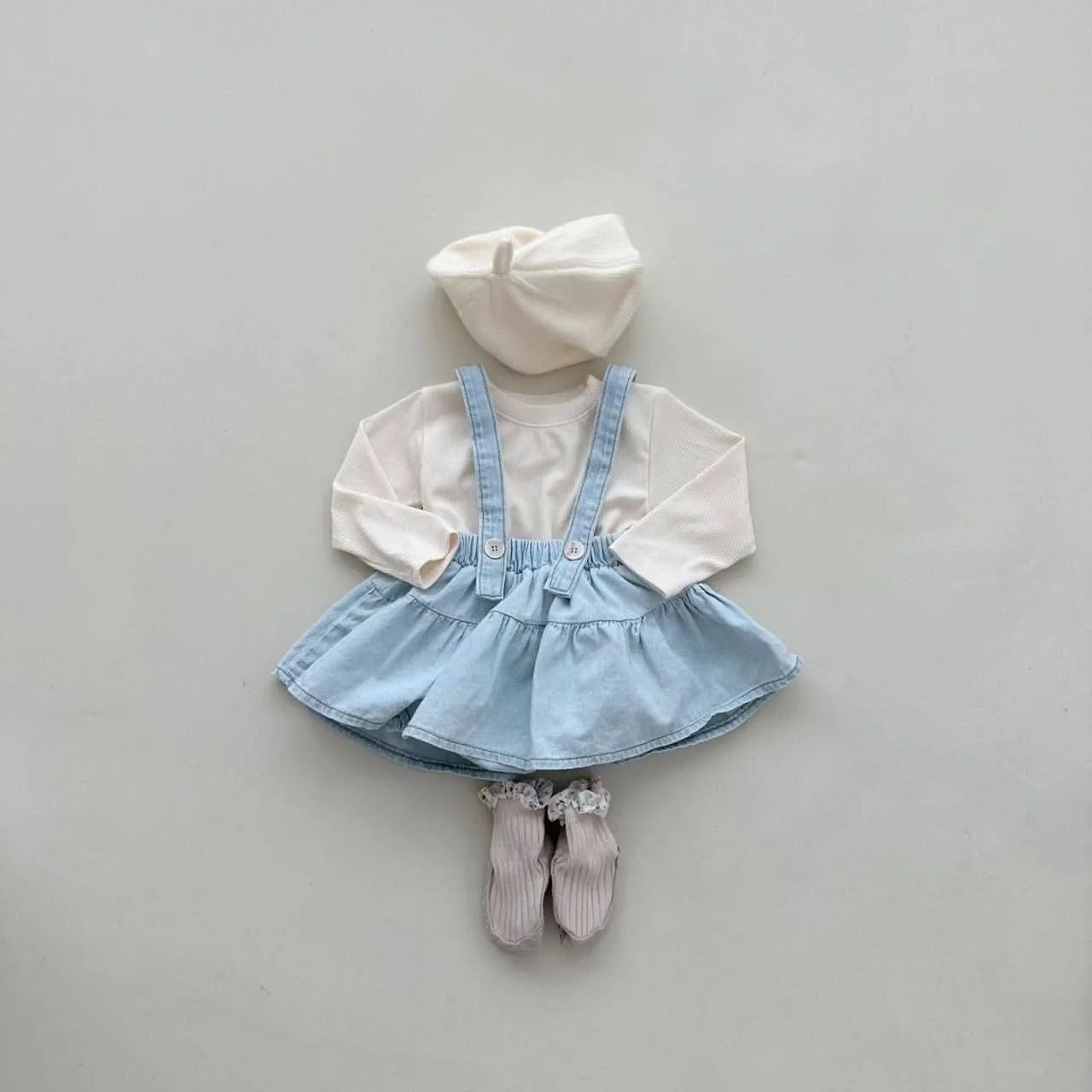 Baby Cotton Tee and Suspender Skirted Bloomer Set (3-18m) - 2 Colors