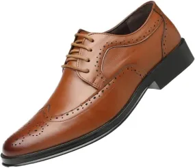 Casual Business Shoes for Men, PU Leather Print Men Dress Shoes, Lace Up Wedding Leather Oxford