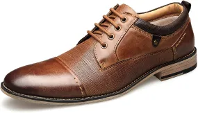 Formal Men's Dress Leather Shoes for Men Casual Slip On Moccasins Leather Lightweight Driving Shoes Business Shoes,Brown,US12.5