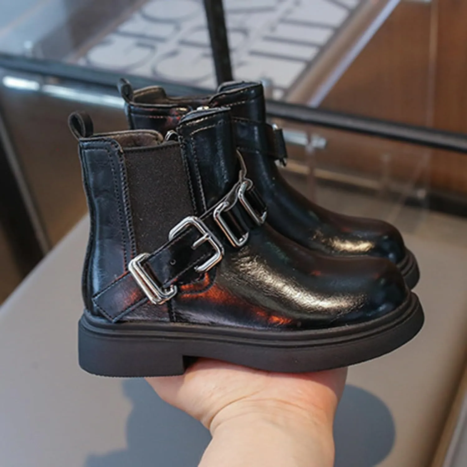 Girls Ankle Boots Waterproof Side Zipper Booties for Little Kid Soft Soles Low Heels Boots Autumn Winter Short Boots