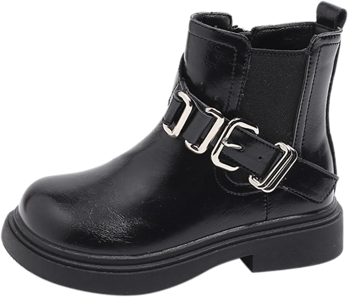 Girls Ankle Boots Waterproof Side Zipper Booties for Little Kid Soft Soles Low Heels Boots Autumn Winter Short Boots