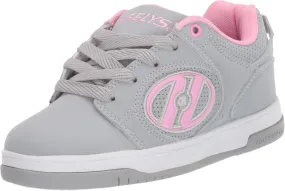 HEELYS Girl's Voyager Tennis Shoe, Grey/Light Pink, 8 Big Kid