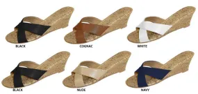 ladies wedge sandal with cork footbed and wedge wrap Case of 36