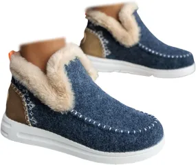 Ladmiple Winter Boots For Women 2024 Dressy Snow Boots Winter Shoes with Fur Lined Warm Slip On Ankle Booties Loafers Shoes