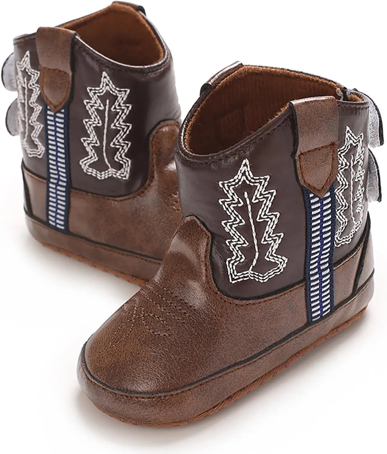 Leather Cowboy Booties Soft Sole Non Slip Shoes for Baby Infant Western Baby Girl Shoes Country Boots for Baby Boy