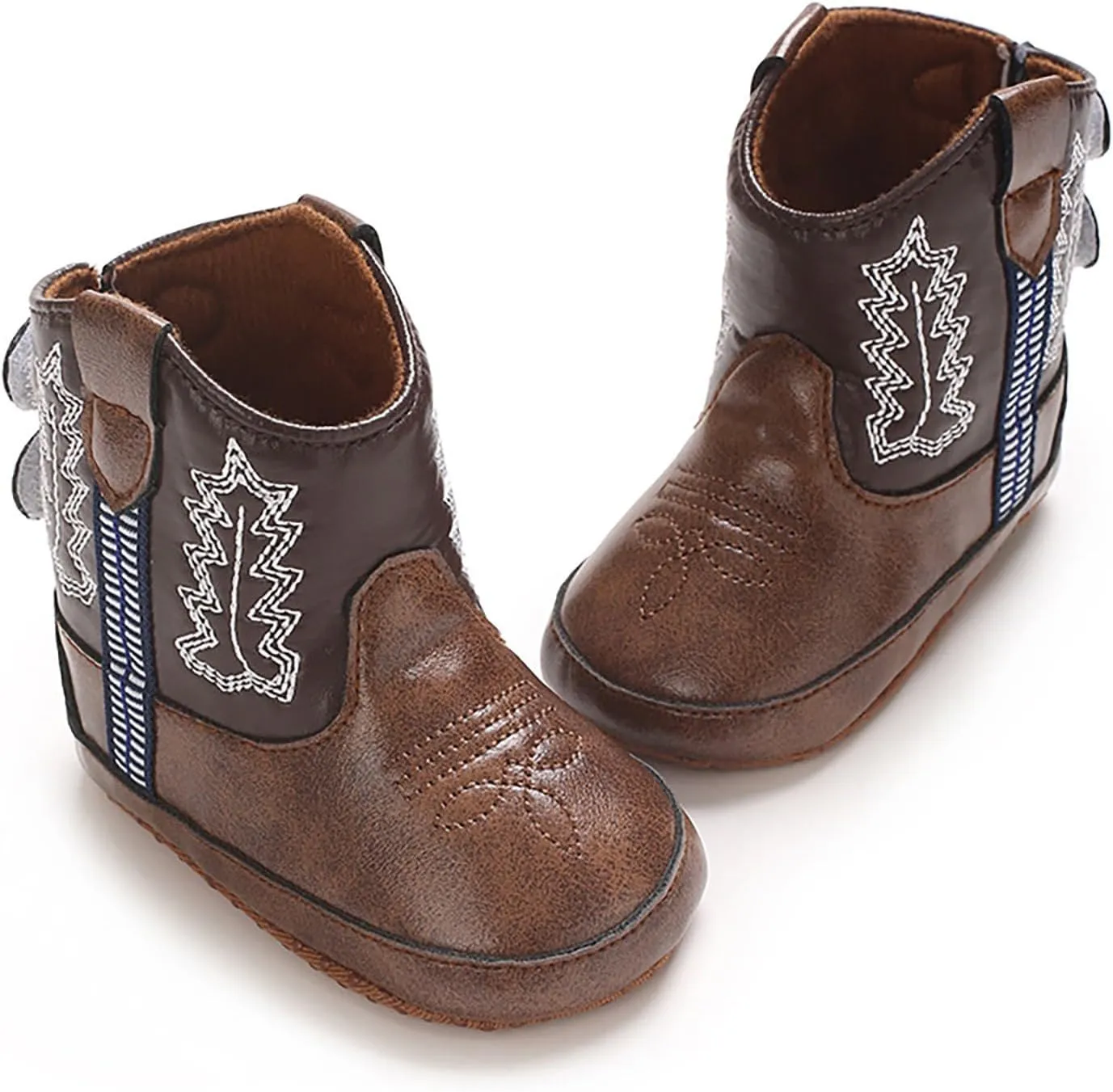 Leather Cowboy Booties Soft Sole Non Slip Shoes for Baby Infant Western Baby Girl Shoes Country Boots for Baby Boy