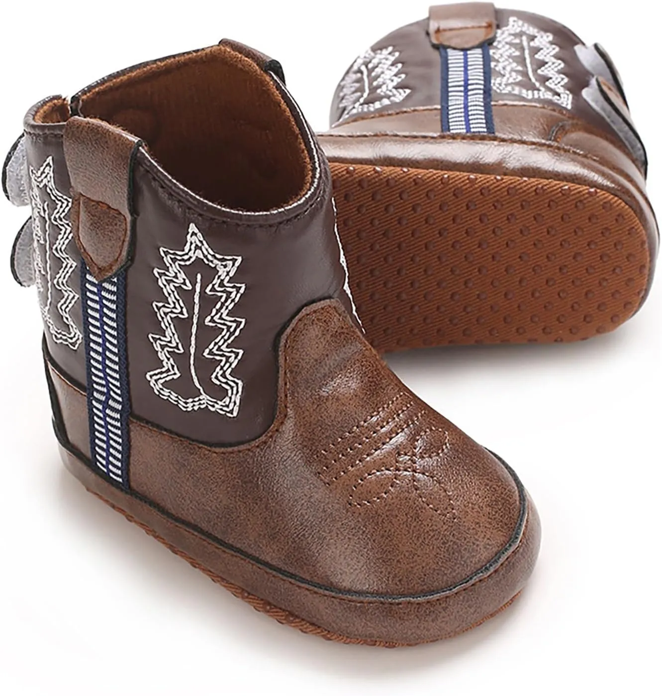 Leather Cowboy Booties Soft Sole Non Slip Shoes for Baby Infant Western Baby Girl Shoes Country Boots for Baby Boy