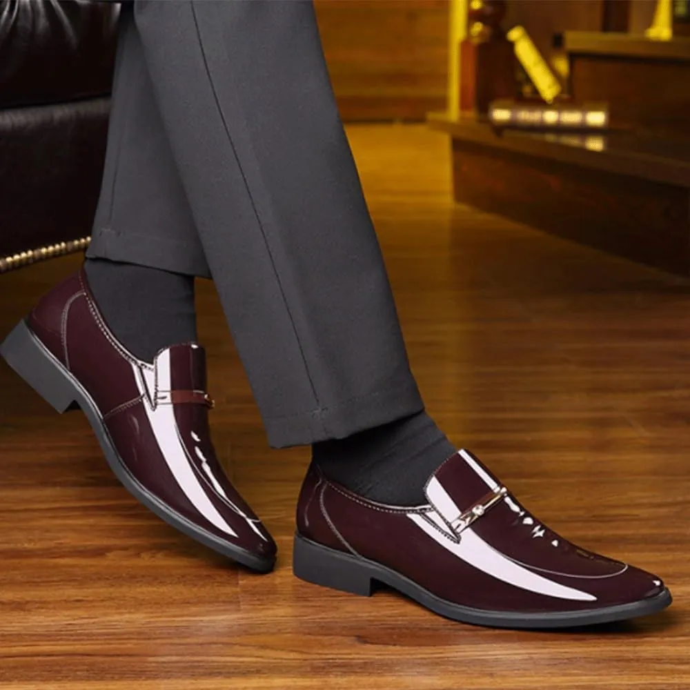 Leather Dress Shoes Height Increasing Elevator Shoes Taller Men Invisible Elevated High Heels Oxfords Patent Leather Formal Dress Oxfords