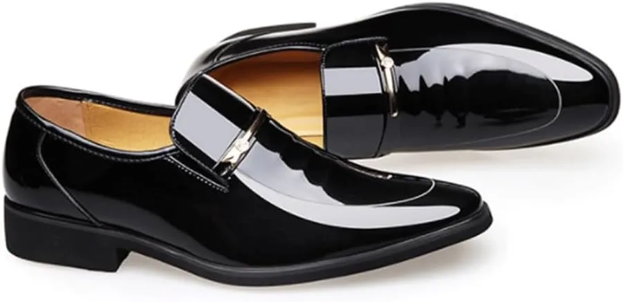 Leather Dress Shoes Height Increasing Elevator Shoes Taller Men Invisible Elevated High Heels Oxfords Patent Leather Formal Dress Oxfords