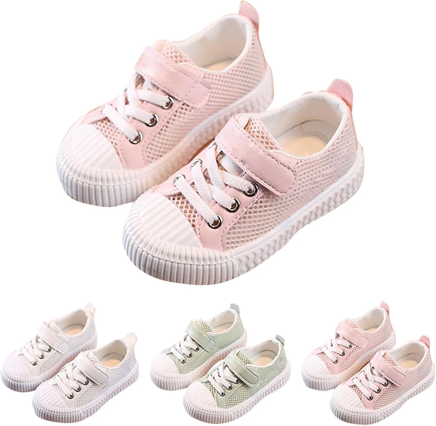Little Girls Boys Lightweight Sports Shoes Mesh Breathable Flat Household Casual Slip On Canvas Shoes for Kids