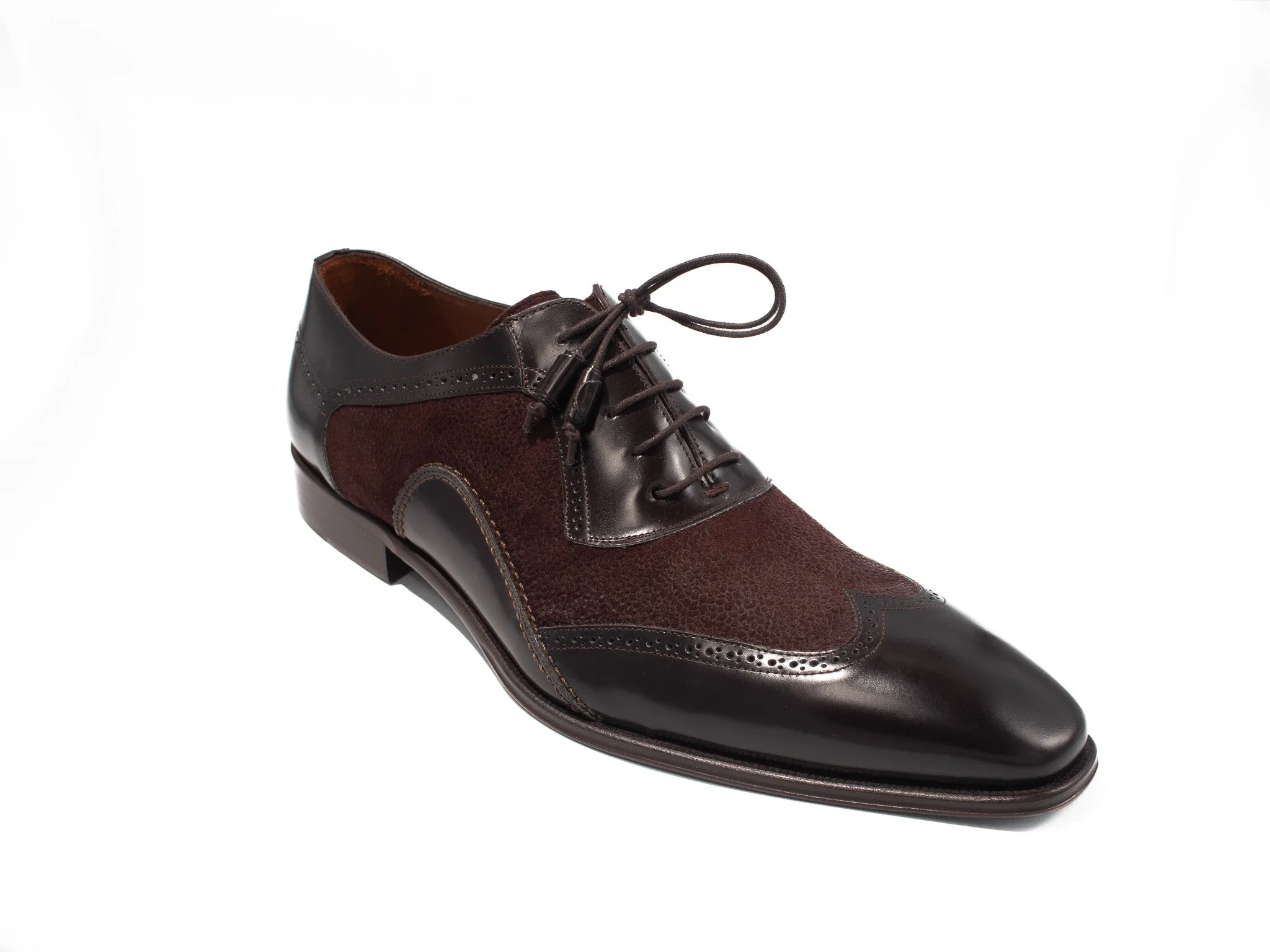 Marble Suede/ Leather Wing Tip