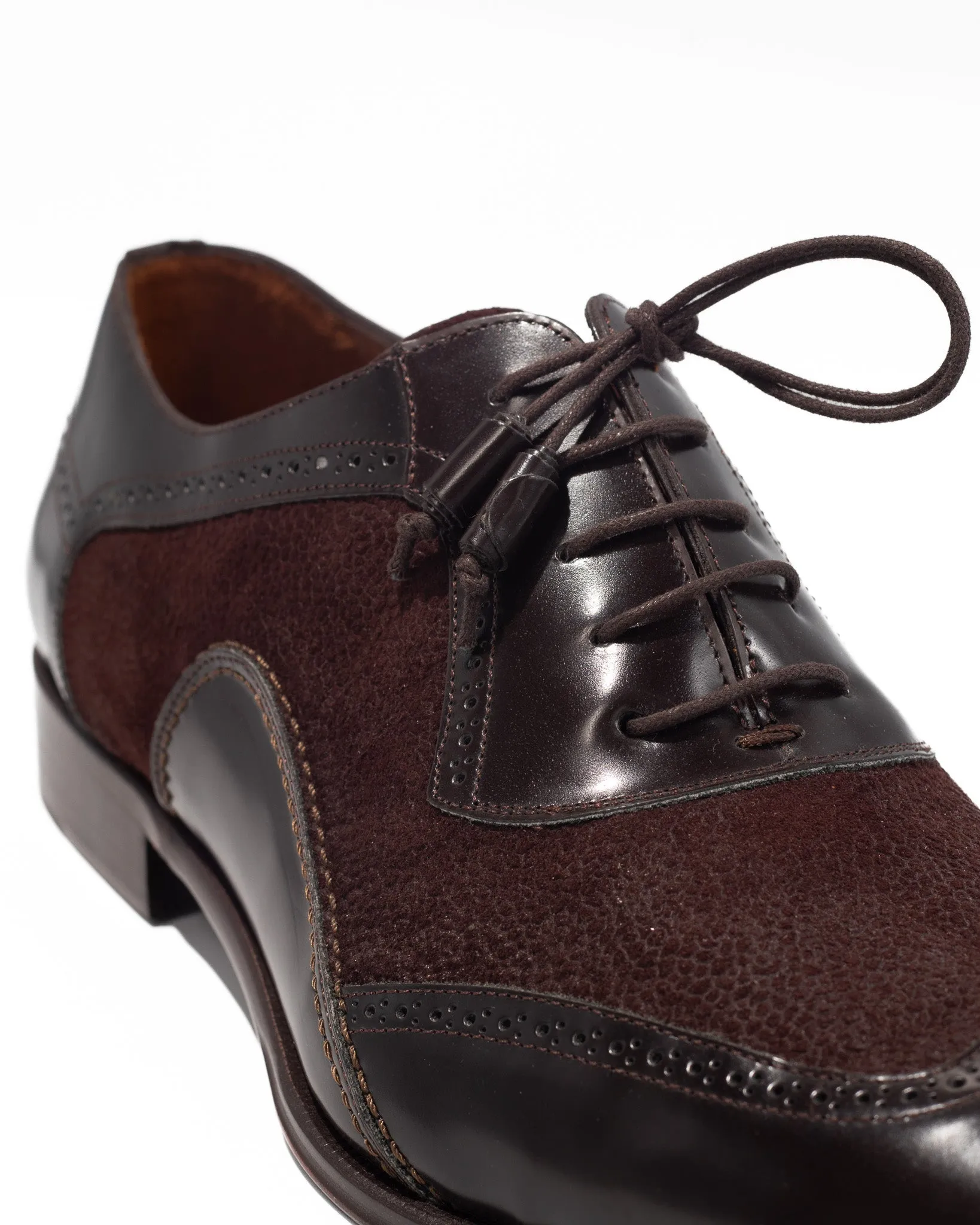Marble Suede/ Leather Wing Tip