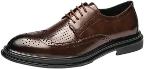 Men Dress Shoes, Handmade Brogues Style Paty Leather Wedding Shoes Men Flats Leather Oxfords Formal Shoes Loafers Party Flats