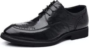 Men's Faux Patent Leather Tuxedo Dress Shoes Casual Business Oxford Leather Shoes Plus Size Pointed Toe Suit Shoes