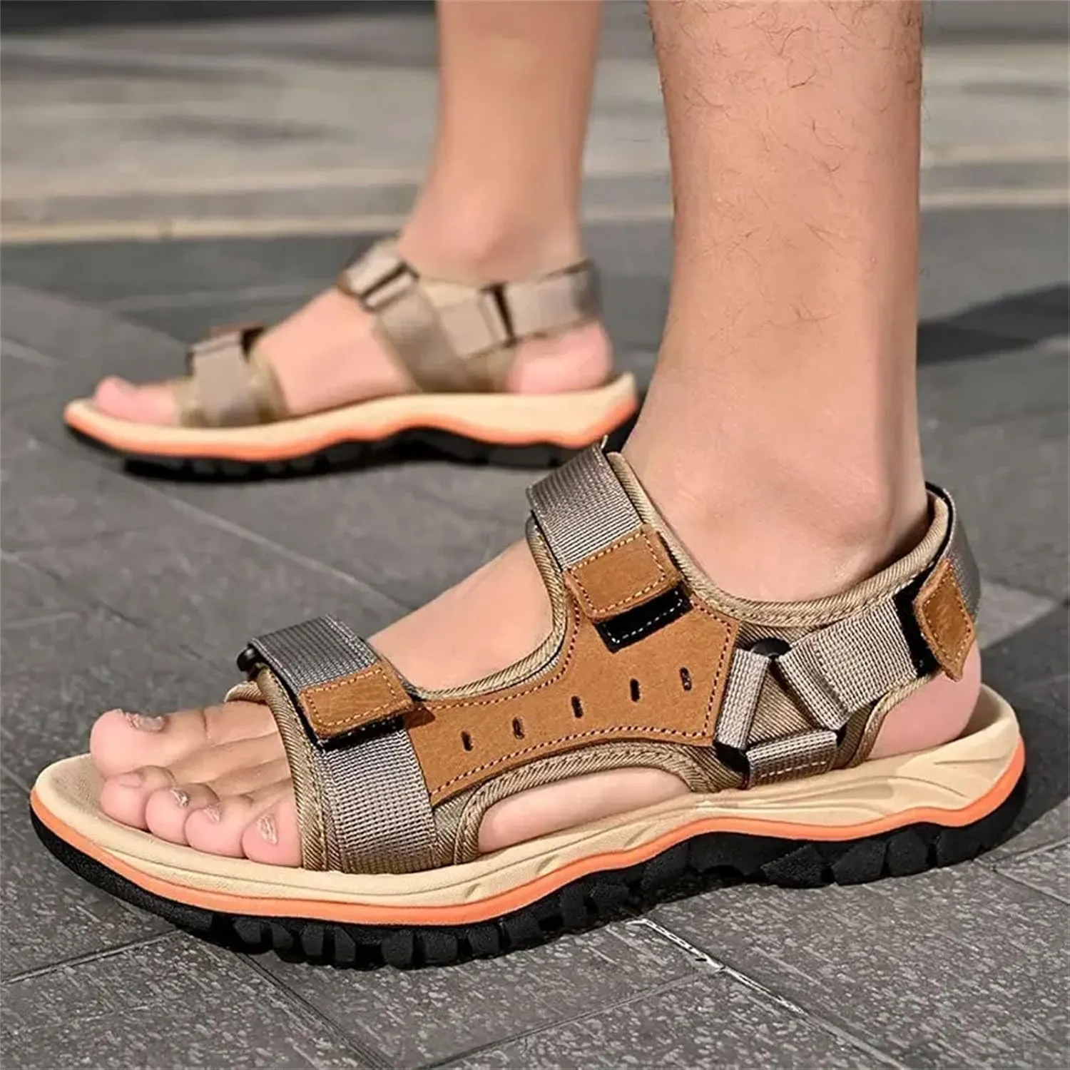 Men's Gladiator Sandals - Leather Beach Shoes for Outdoor Sports