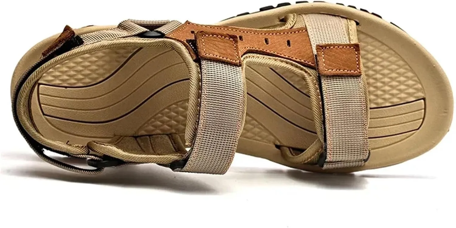 Men's Gladiator Sandals - Leather Beach Shoes for Outdoor Sports