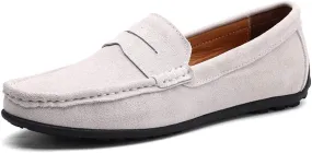 Men's Penny Loafer Suede Slip on Shoes Moc Toe Anti Slip Driving Shoes