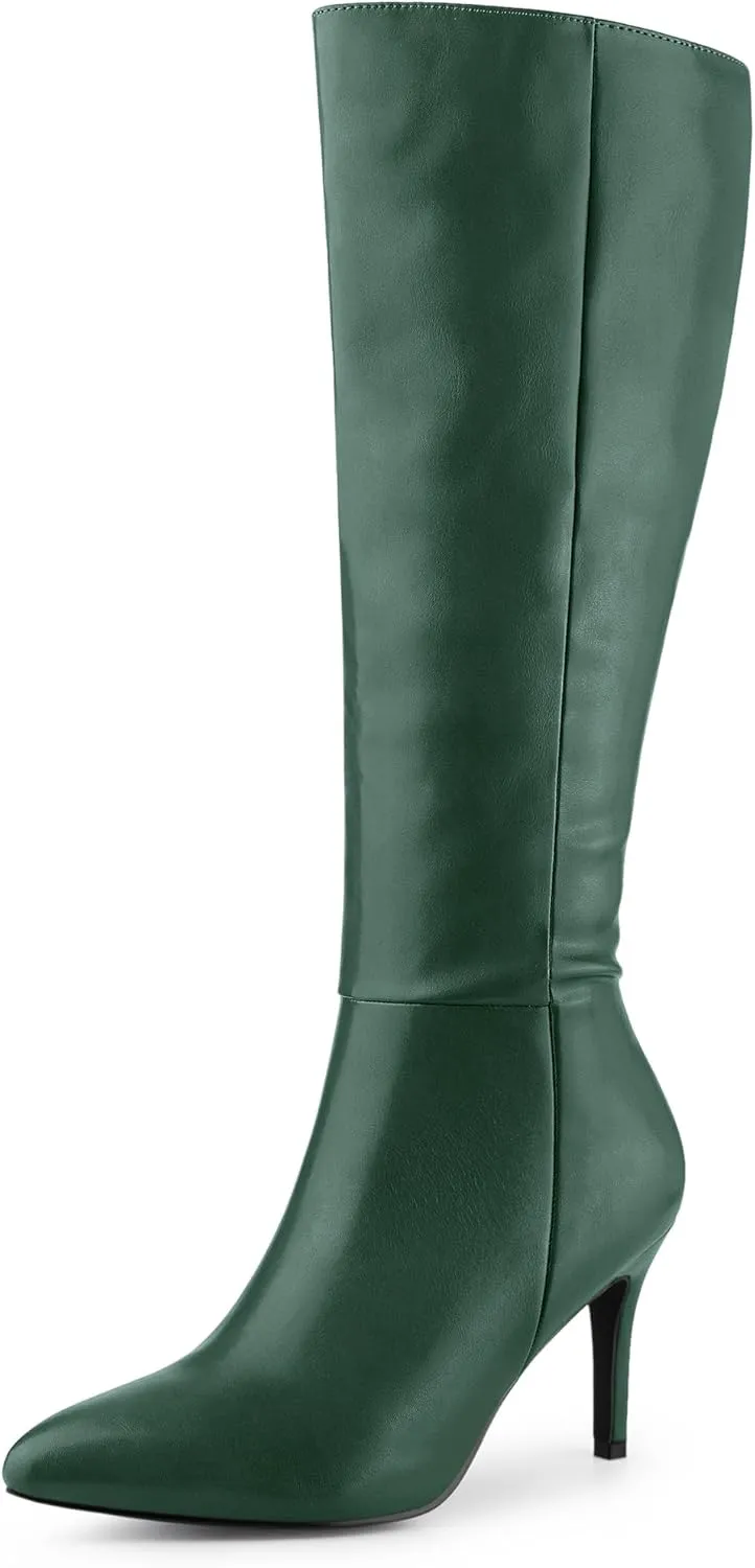 Perphy High Heels Pointed Toe Stiletto Heel Knee High Boots for Women