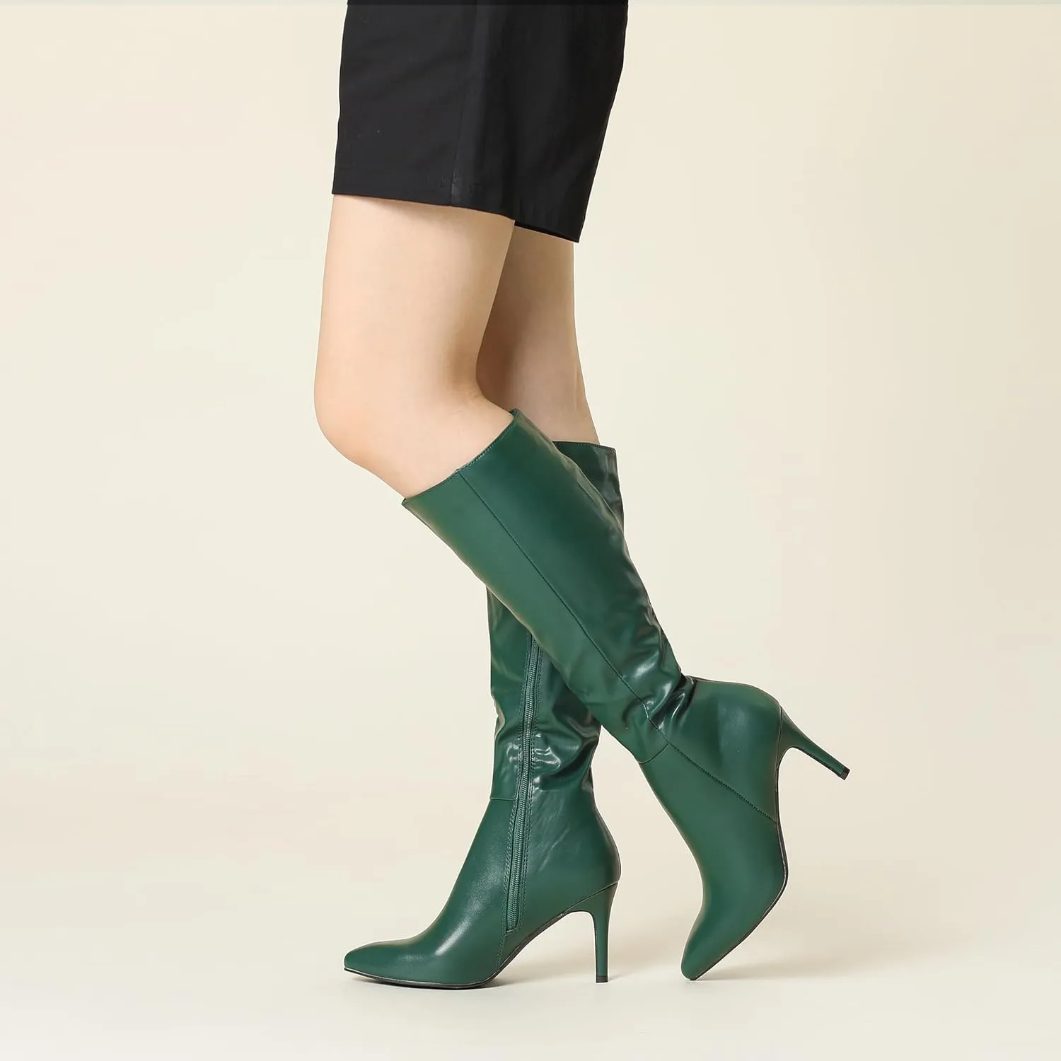 Perphy High Heels Pointed Toe Stiletto Heel Knee High Boots for Women