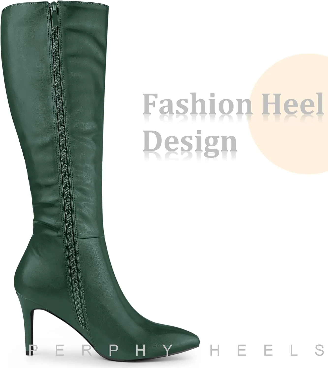 Perphy High Heels Pointed Toe Stiletto Heel Knee High Boots for Women