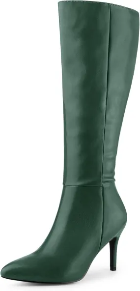 Perphy High Heels Pointed Toe Stiletto Heel Knee High Boots for Women