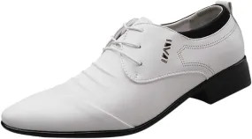 Shoes Suit Shoe Casual Shoes Male Wedding Lace Leather Men Comfortable Business Men's Leather Shoes Fashion Shoes (White, 40)