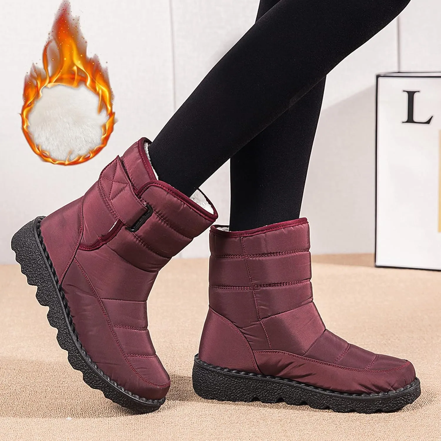 Snow Boots for Women Platform Boots Padded Waterproof Shoes Warm Boots Short Boots Cotton Shoes Plush Snow Boots