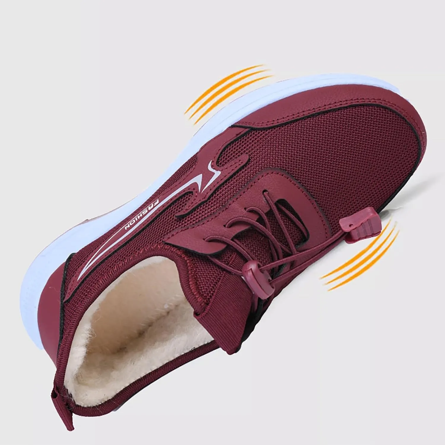 Snow Shoes For Men Fu Lined Ankle Booties Non-Slip Insulated Slip On Shoes Mesh Lightweight Casual Sneaker