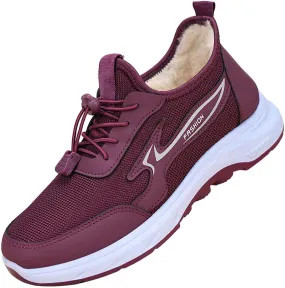 Snow Shoes For Men Fu Lined Ankle Booties Non-Slip Insulated Slip On Shoes Mesh Lightweight Casual Sneaker