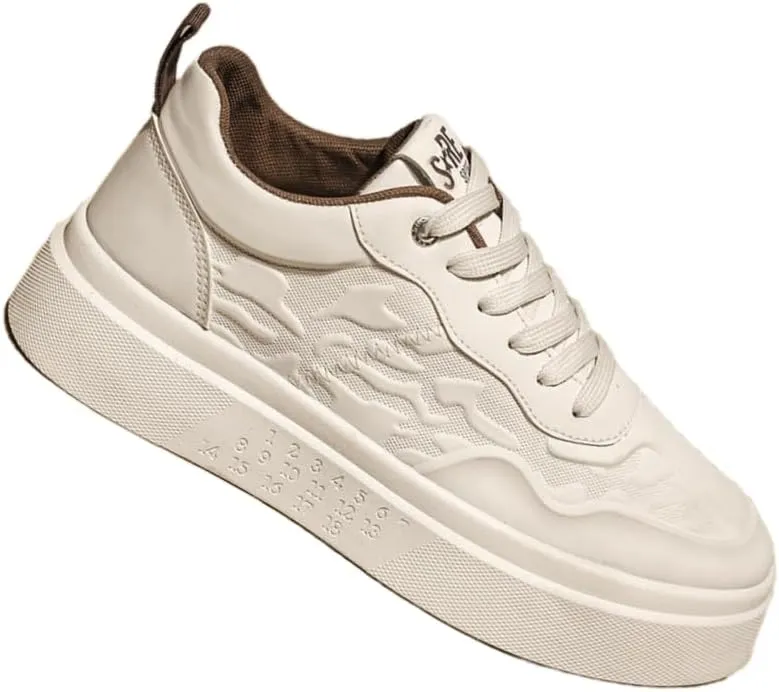 Spring Breathable 2025 New Senior Sense Sports Men's Casual Sports Shoes Youth Thick Sole Trend Fashion Commuter Driving Casual Shoes Pure Color