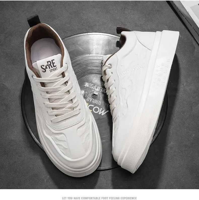 Spring Breathable 2025 New Senior Sense Sports Men's Casual Sports Shoes Youth Thick Sole Trend Fashion Commuter Driving Casual Shoes Pure Color