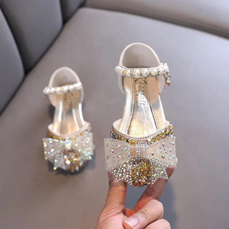 Summer Girls Sandals Fashion Rhinestone Bow