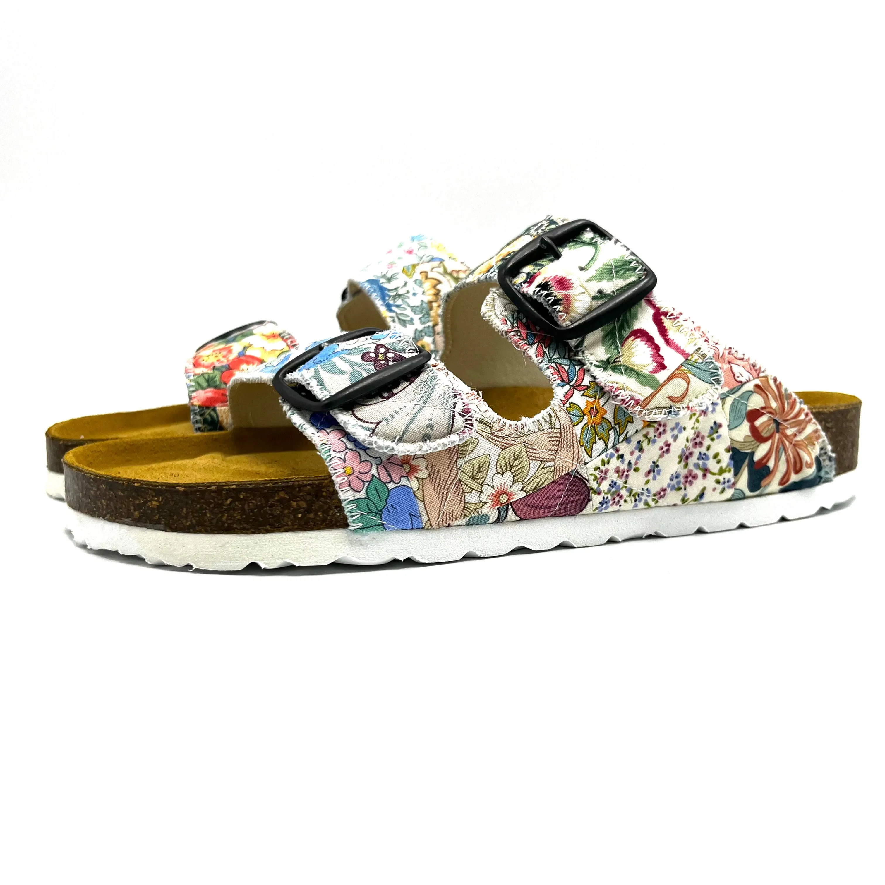 Thora 2-Buckle Sandals | Patchwork Blossom 04 EU39/US9