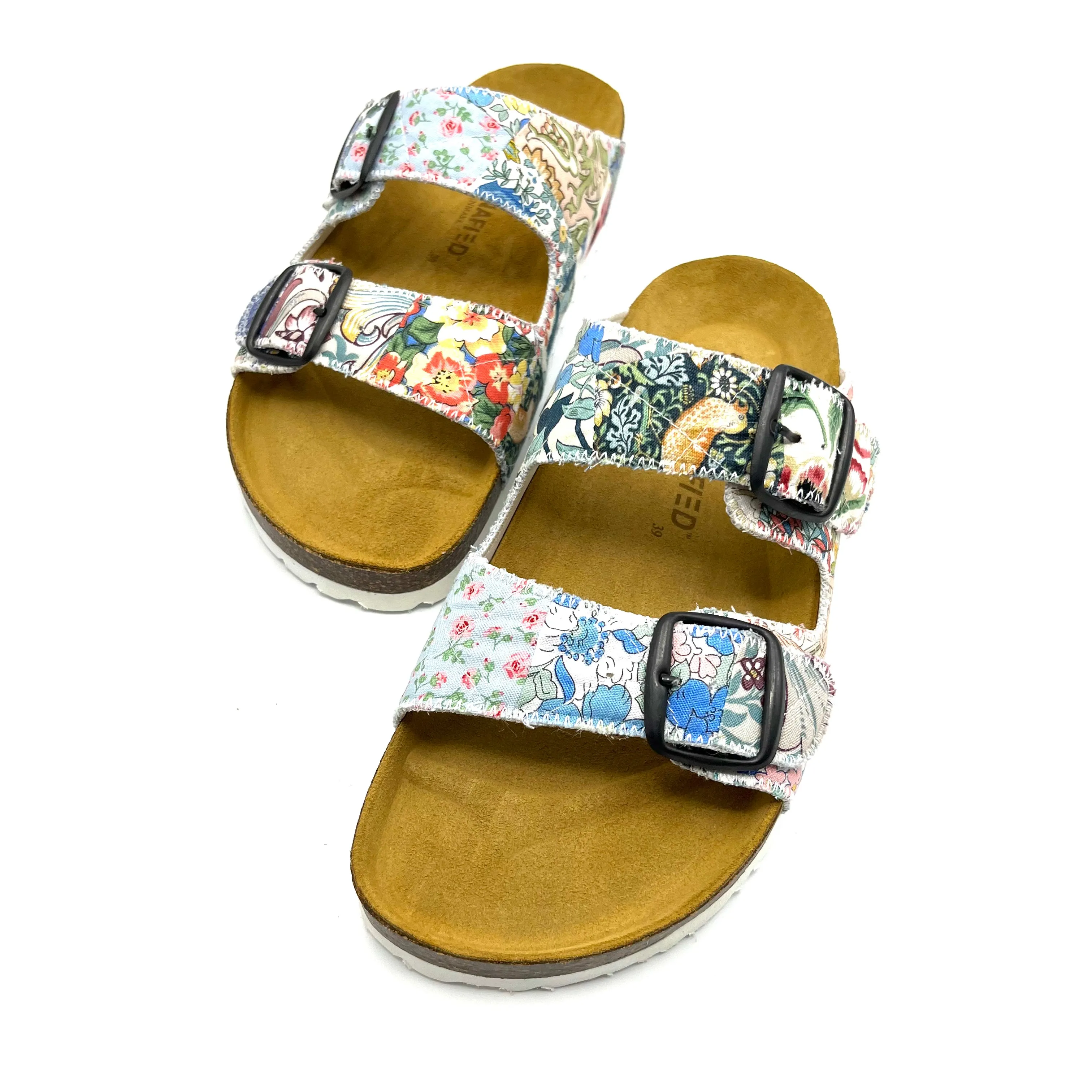 Thora 2-Buckle Sandals | Patchwork Blossom 04 EU39/US9