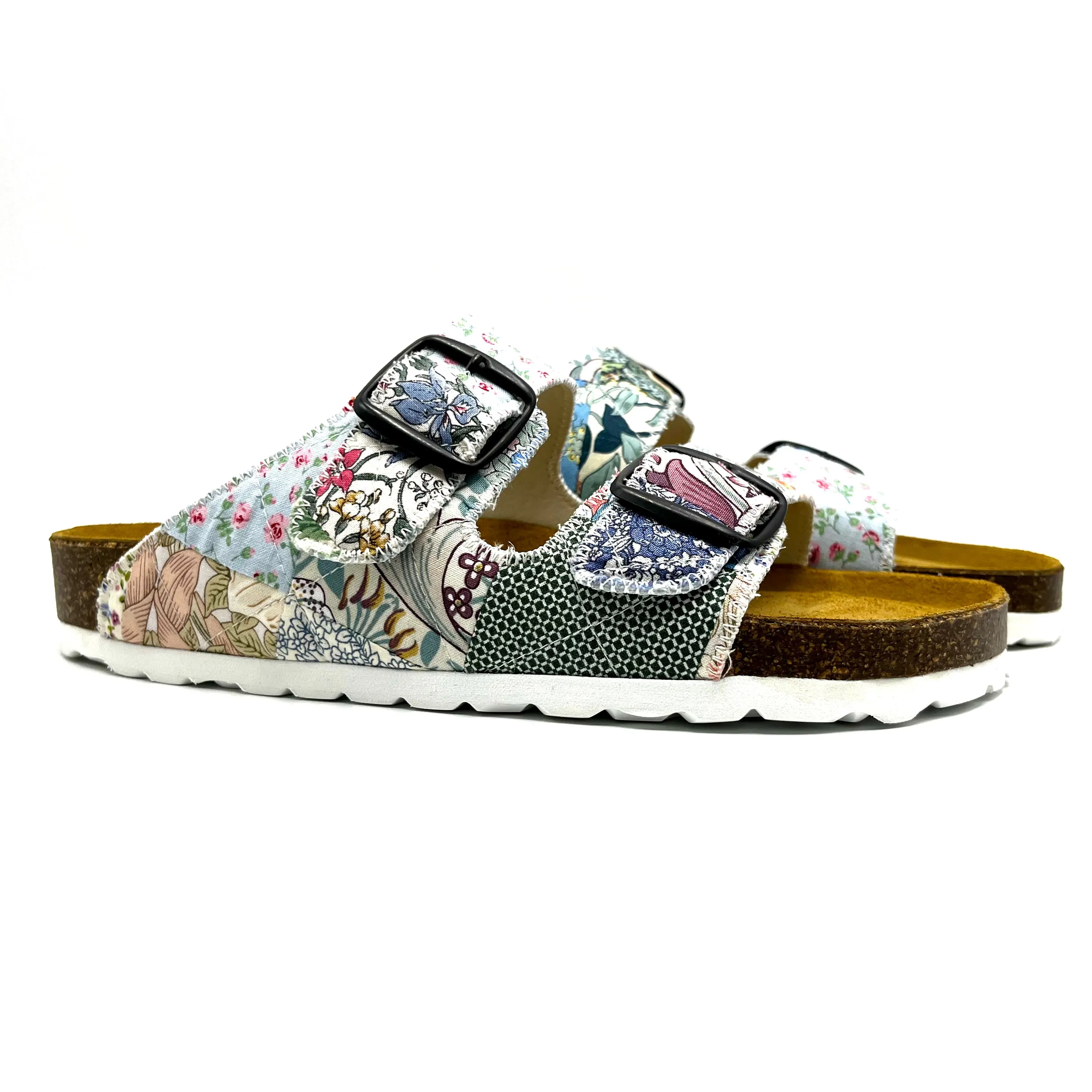 Thora 2-Buckle Sandals | Patchwork Blossom 04 EU39/US9