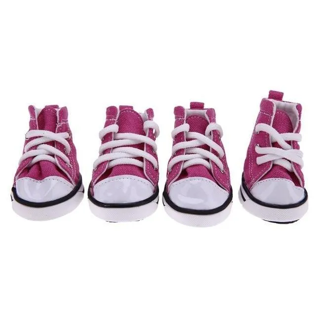 Waterproof Denim Pet Dog Anti-slip Boots Winter 4pcs