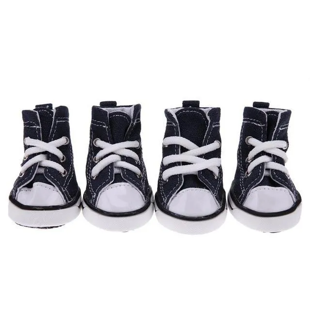 Waterproof Denim Pet Dog Anti-slip Boots Winter 4pcs