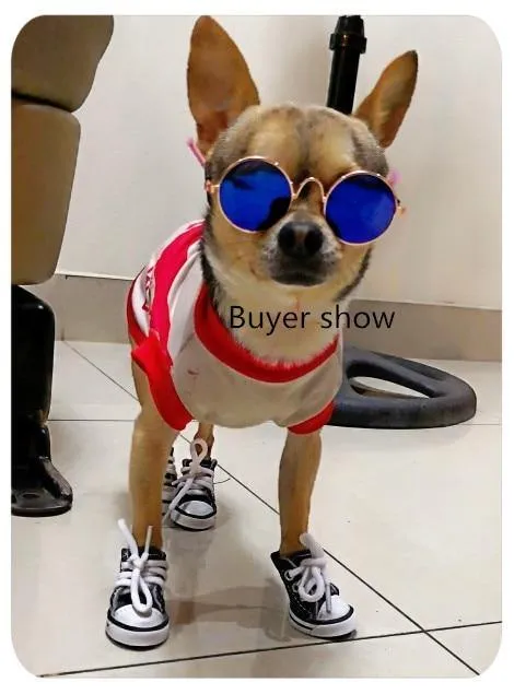 Waterproof Denim Pet Dog Anti-slip Boots Winter 4pcs