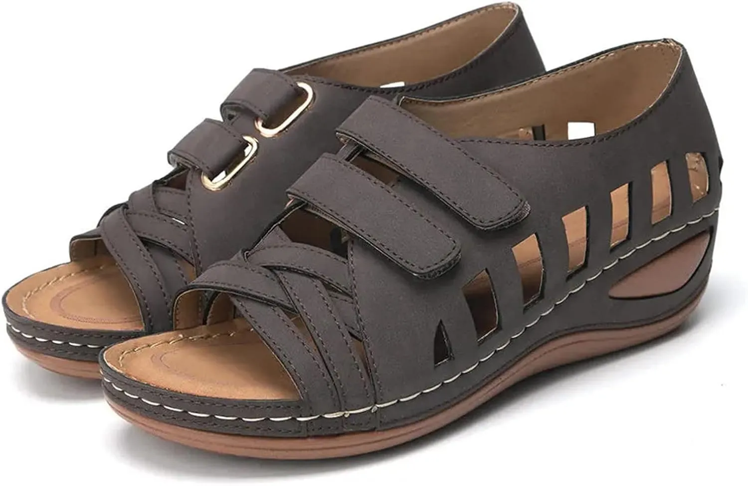 Wedge Sandals for Women 2024 Strap Sandals Summer Fashion Flops Women's Wedges Flip Buckle Shoes Sandals Shoes For Women