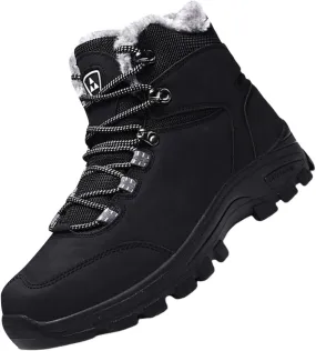 Women Snow Shoes Lace Up Womens Winter Walking Shoes for Men Wide Calf Platform Boots