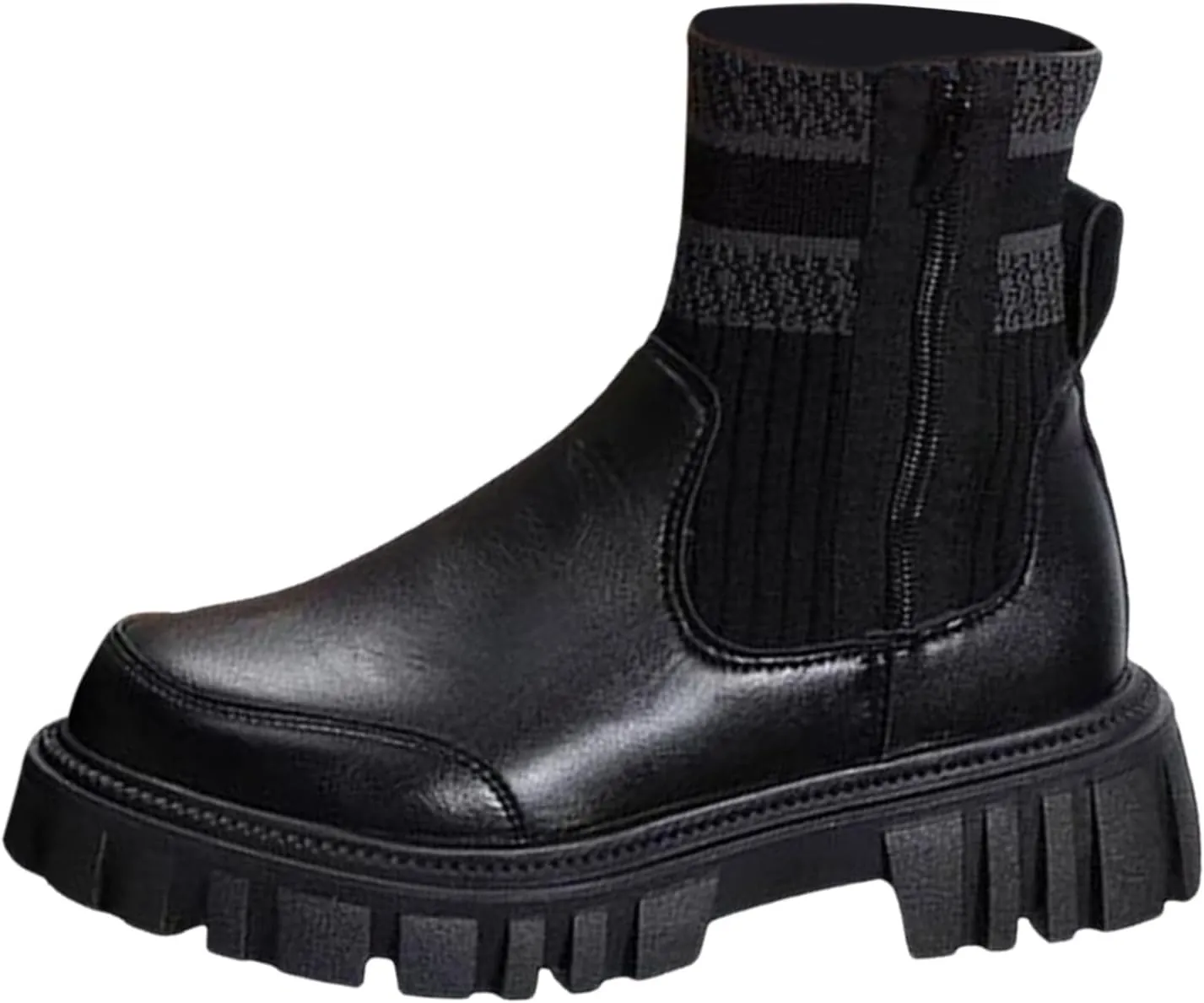 Women's Ankle Boots Womens Fall Boots 2024 Fashion Elastic Lug Sole Cloth Chunky Heel Pull on Boots Sock Boots Comfy