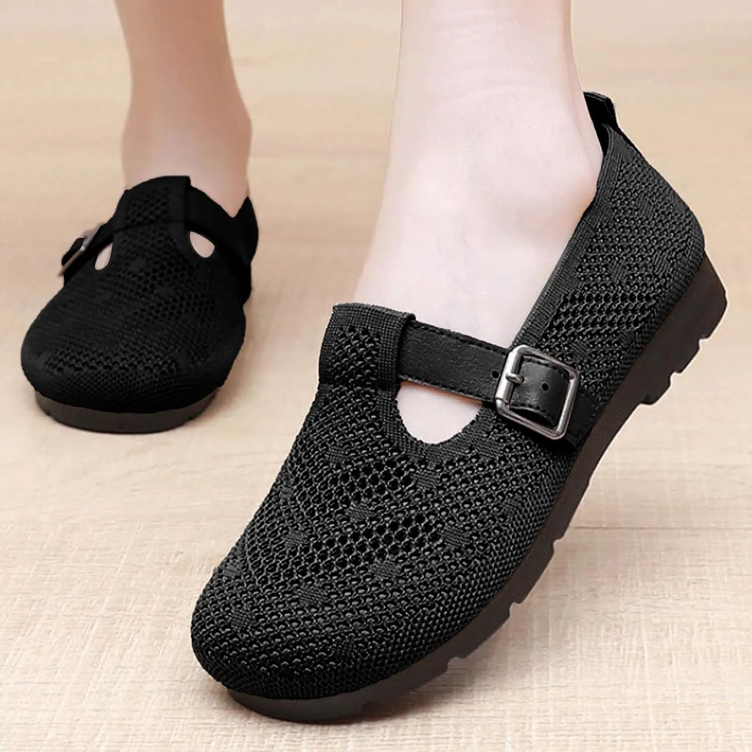 Women's Ballet Shoes Round Toe Slip On Knit Casual Dress Shoes Comfort Ballerina Comfortable Women for Casual