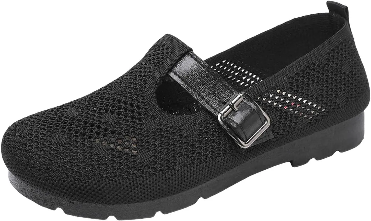 Women's Ballet Shoes Round Toe Slip On Knit Casual Dress Shoes Comfort Ballerina Comfortable Women for Casual
